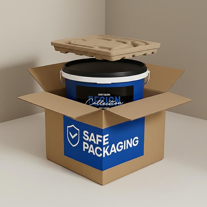 Actual product image Craft Colors 5L hochwertige Wandfarbe edelmatt – Kreidefarbe No. 787 Dunkelgrau (Dark grey No. 787, 5 l)