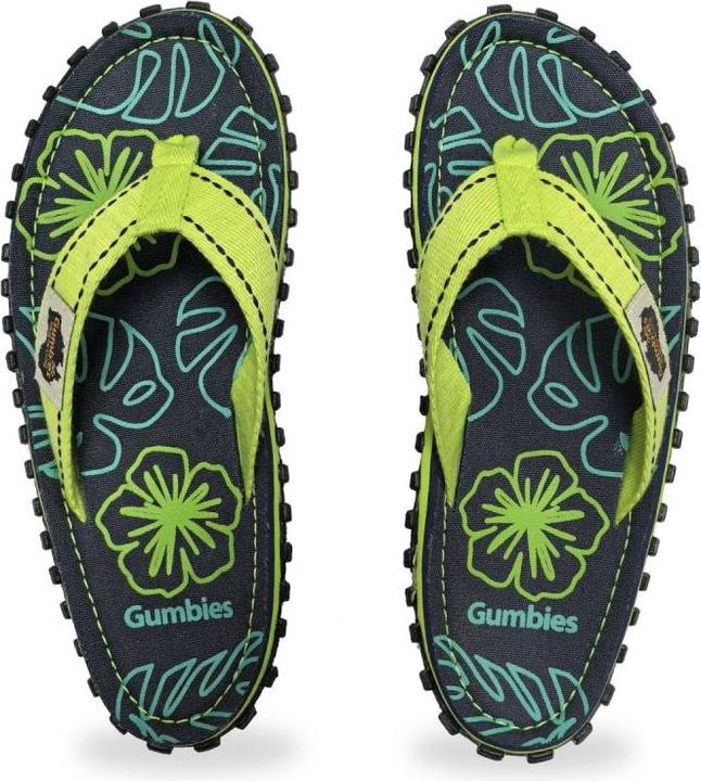 Actual product image Gumbies Islander Lime Hibiscus Flip-Flops (48)