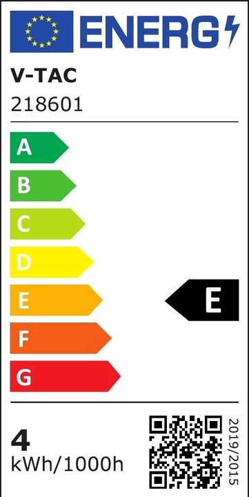 Energie-Label V-TAC VT7405 4W LED Tischlampe 3 in 1 Kabellos Charger Quadrat Weiss (500 lm)