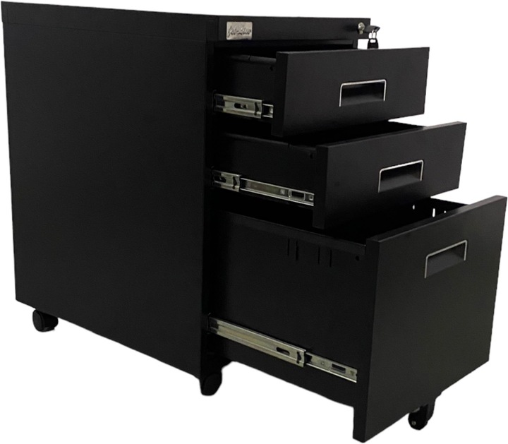 Produktbild Jet-Line Rollcontainer PAUL schwarz Rollschrank Bürocontainer knock-down