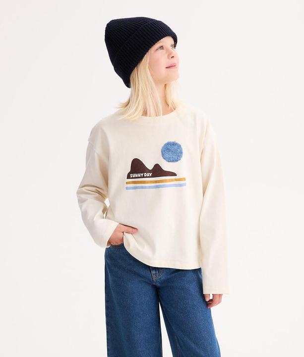 Actual product image La Redoute Collections Bedrucktes Langarmshirt mit Pailletten (128)