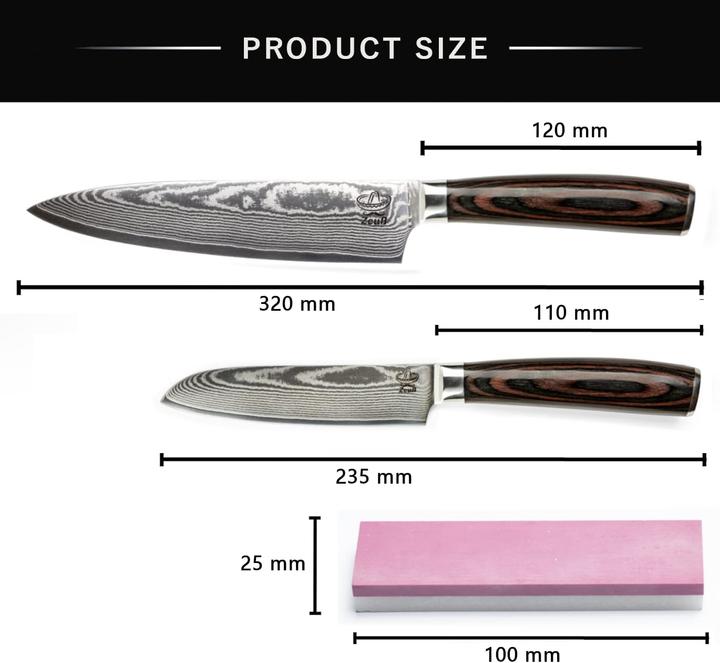 Actual product image Zeuß Damascus knife (20 cm)