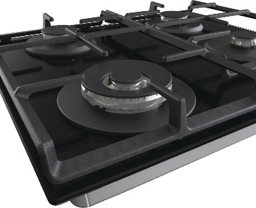 Actual product image Gorenje Hob GTW641EB Gas on glass, Number of burners/cooking zones 4, Mechanical, Juodas