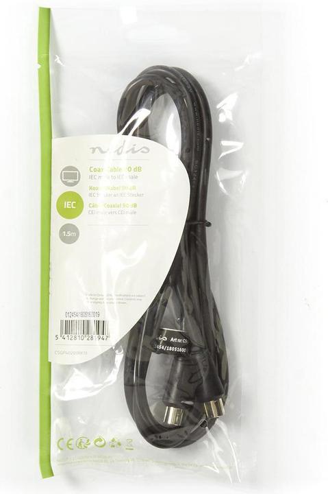 Produktbild Nedis Coax Cable IEC (Coax) Male IEC (Coax) Male Nickel Plated 90 dB 75 Ohm Double Shielded 10.0 m R (90 dB, Antennenkabel)