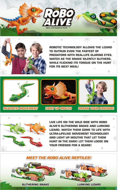 Actual product image Zuru Robo Alive Robotic Lizard -lisko