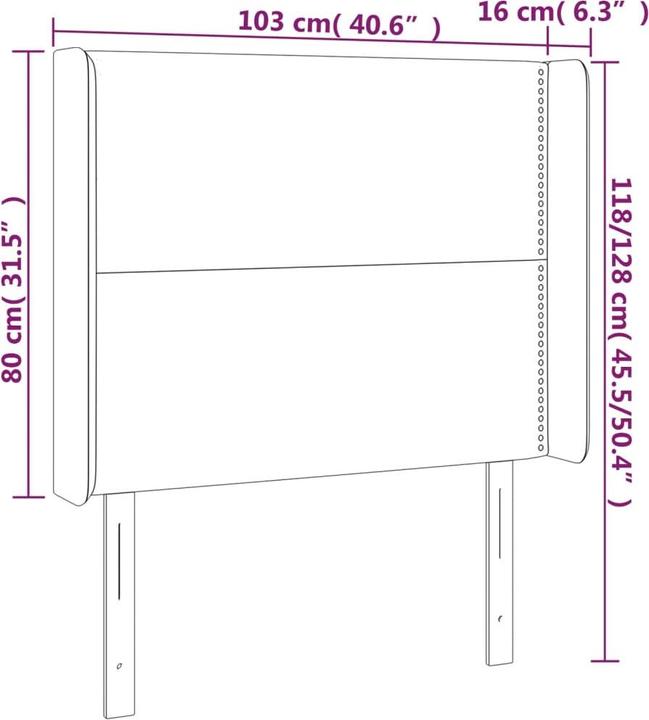 Produktbild vidaXL LED Kopfteil (103 x 16 x 128 cm)