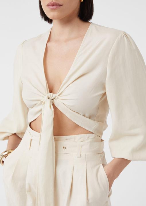 Image du produit Comma Bluse Bluse aus Leinenmix zum Knoten | x Füsun Lindner (46)