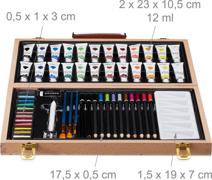 Relaxdays Valigetta con kit da pittura e disegno