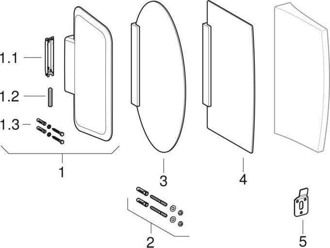 Image du produit Geberit Séparation d'urinoir 700x400x100mm blanc