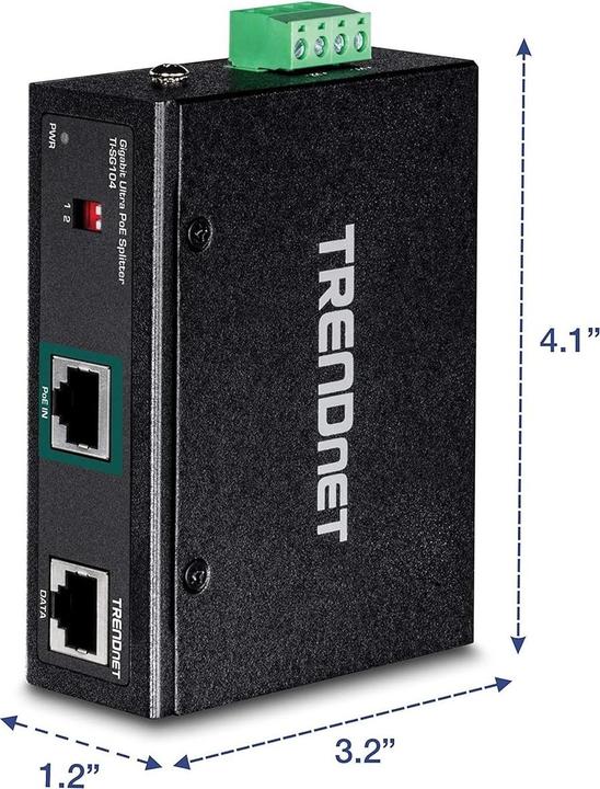 Produktbild Trendnet TI-SG104 PoE-Splitter (DIN-Schienenmontage möglich) (PoE Splitter)