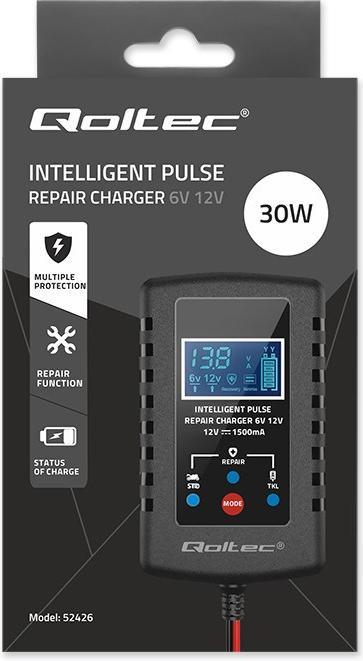 Produktbild Qoltec Ladegerät für AGM GEL STD 6V 12V 2A LED-Anzeige (12V, 6V, 2 A)