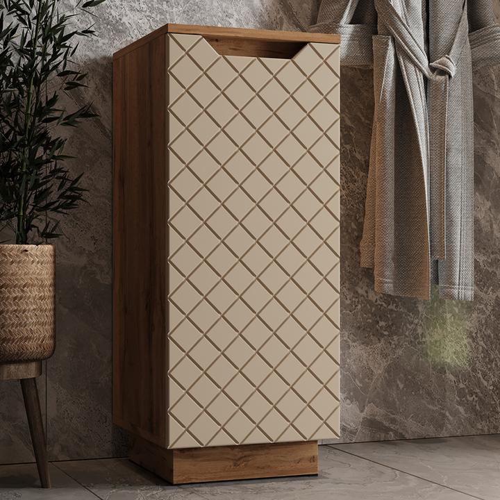 Produktbild Vichy Midischrank Lotta, Eiche/Kaschmir mit Kachelstruktur, 33.4 x 81.9 cm (35 x 35 x 81.90 cm)