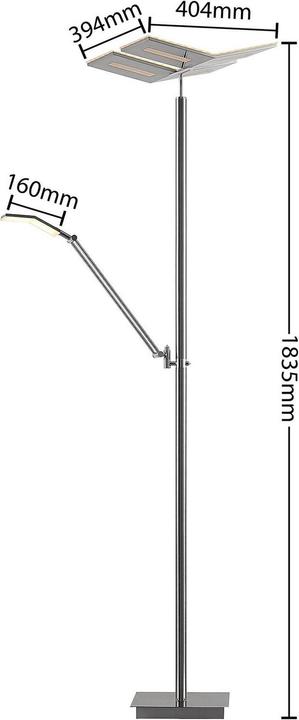 Produktbild Lucande Hadlee LED-Stehleuchte, nickel (5000 lm)