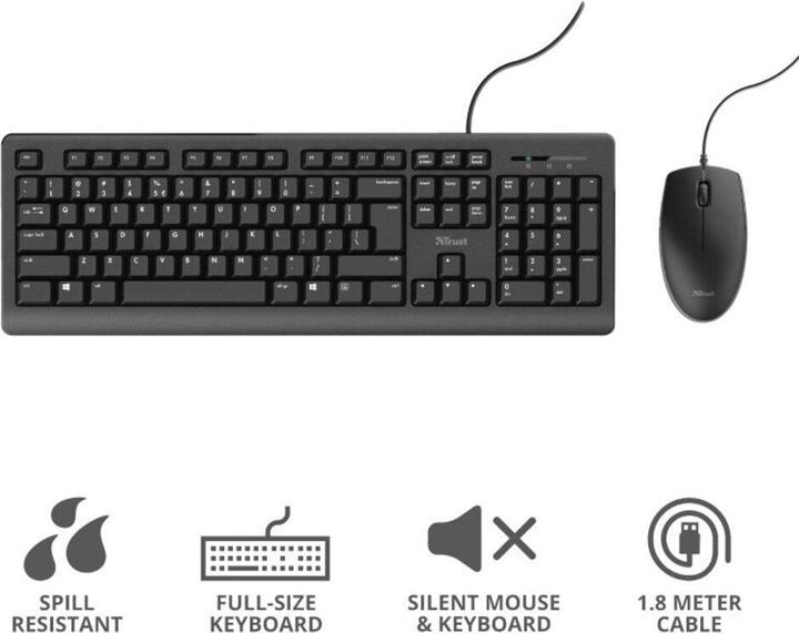 Actual product image Trust Primo Keyboard USB QWERTY German Black (DE, Cable)