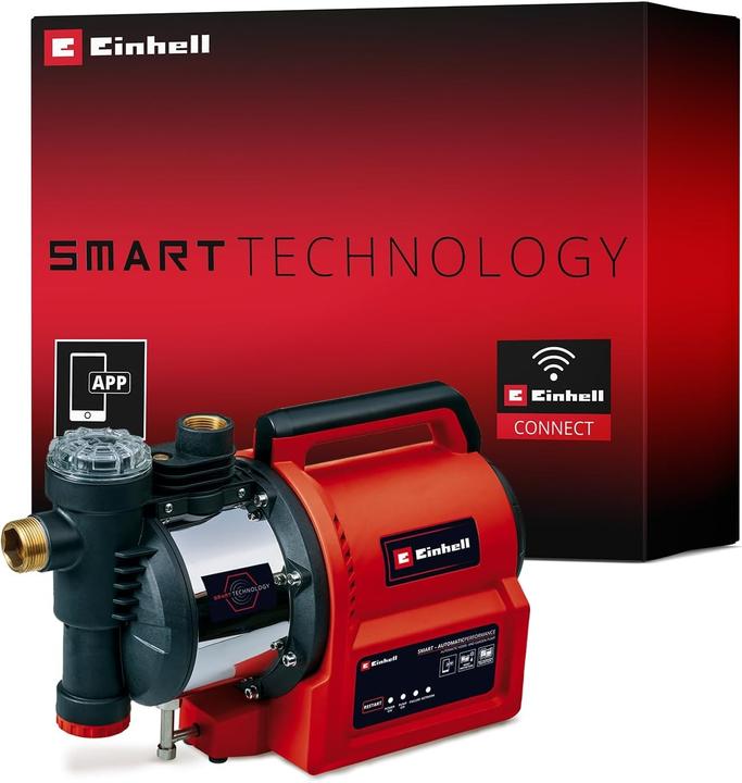 Produktbild Einhell Hauswasserautomat GE-AW 1144 SMART (rot/schwarz, 1.100 Watt, App-Steuerung) (Hauswasserpumpe)