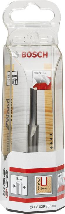 Immagine prodotto Bosch Professional Zubehör Fresa per scanalatura Expert for Wood, metallo duro integrale, 8 mm, D1 6 mm, L 25,4 mm, G 76 mm