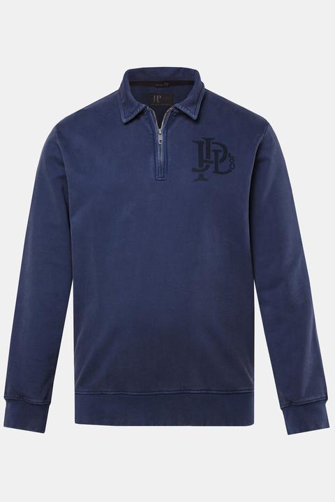 Produktbild JP1880 Sweatshirt, Polokragen, Zipper, Brustprint (7XL)