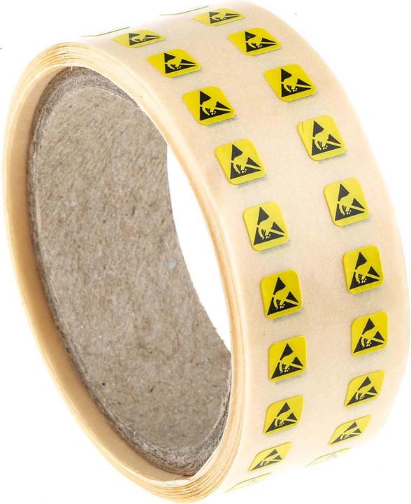 Produktbild RS PRO 1000 ESD-Aufkleber, Gelb, ESD-Warnaufkleber, H 5 mm B 5mm