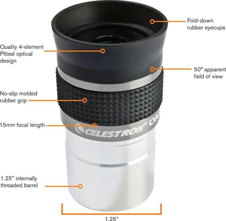 Immagine prodotto Celestron Oculare Omni 15 mm (15 mm)