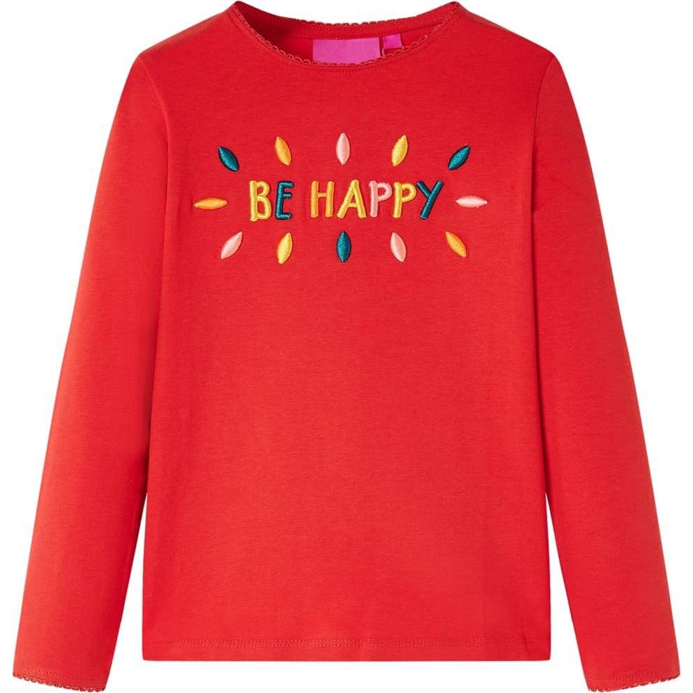 VidaXL, Jungen, Shirt, Kinder-Langarmshirt Rot 92,Material: 95 % Baumwolle. 5, Rot, (92)