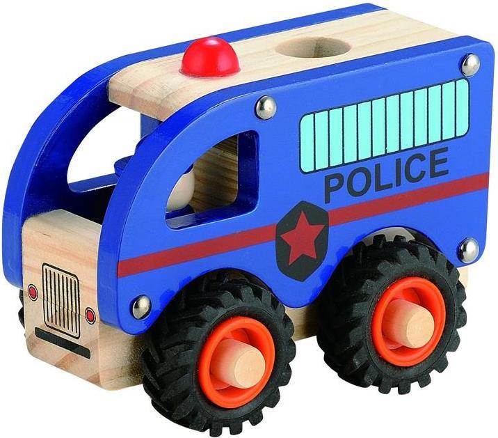 Magni - Wooden police bus with rubber wheels (3896)