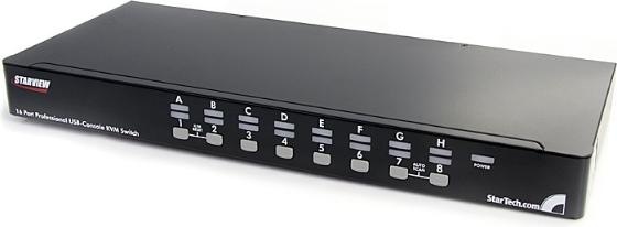 Produktbild StarTech 16 Port 1HE USB VGA KVM Switch mit OSD zur Rack-Montage - 16-fach Rackmount KVM Umschalter - Schwarz