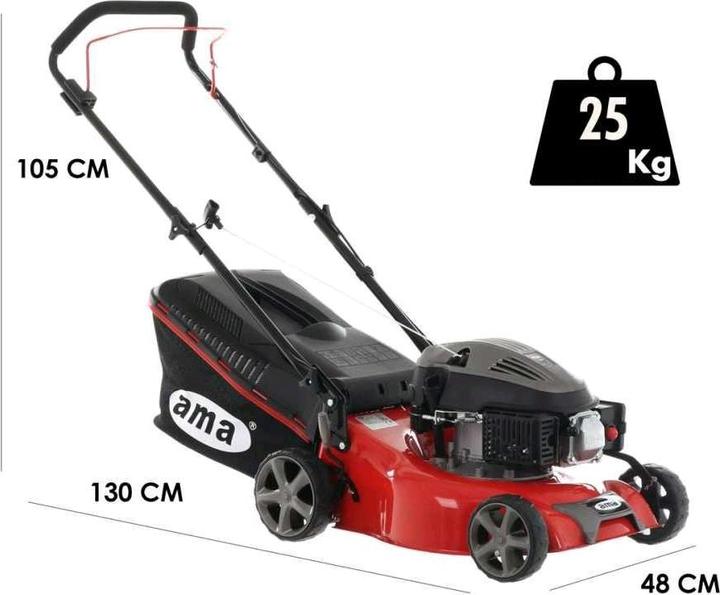 Actual product image TRX 421 Rasenmäher zum Schieben 3in1 Fangkorb, Heckauswurf, Mulchen (Petrol)