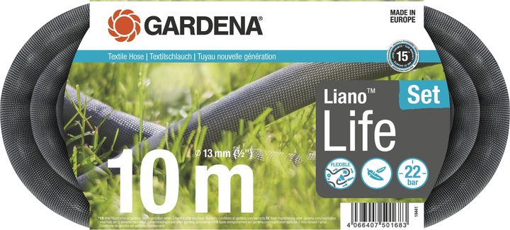 Actual product image Gardena Textile hose Liano Life 1/2, 10 m set - Action (10 m, 13 mm)