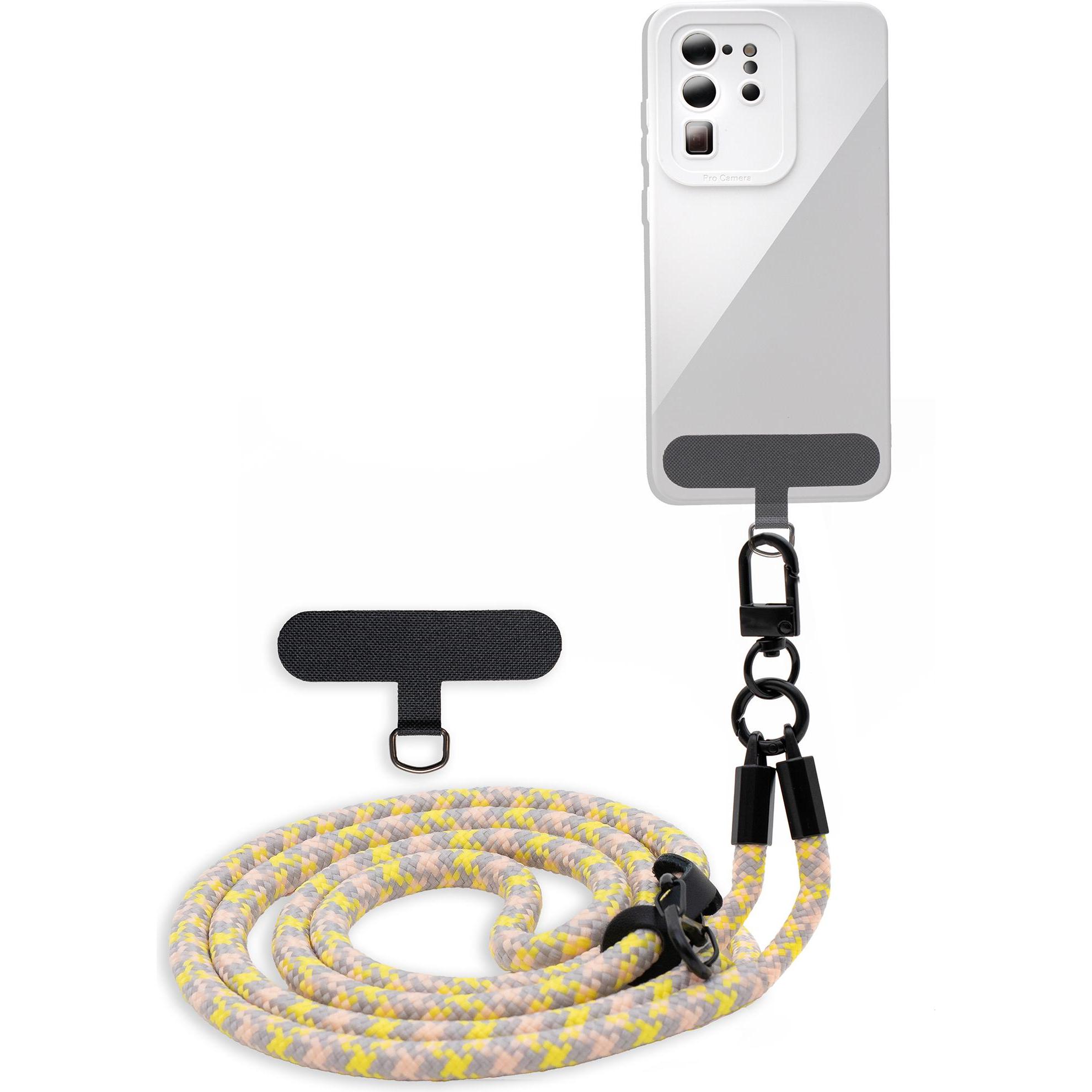 Cadorabo Handykette für Samsung Galaxy M22 / M32 4G Necklace Hülle mit verstellbarem Kordelband, Handykette, Gelb