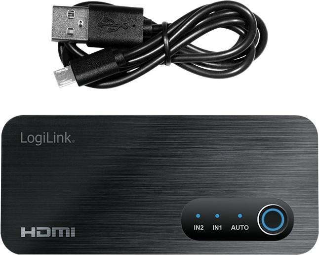 Produktbild LogiLink HDMI-Switch, 2x1-Port, 8K/60 Hz, HDCP, HDR, VRR, CEC