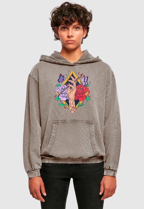Produktbild Merchcode Ladies Frida Kahlo - Artist Acid Washed Oversize Hoody - 178031 (M)