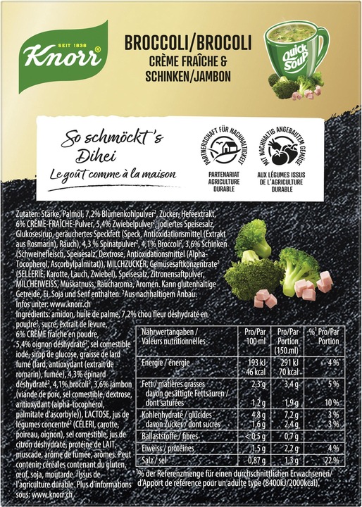 Immagine prodotto Knorr Broccoli con crème fraîche e prosciutto crudo
