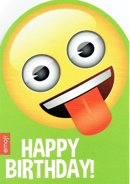Produktbild Emoji Zunge Raus Geburtstagskarte (100 x)