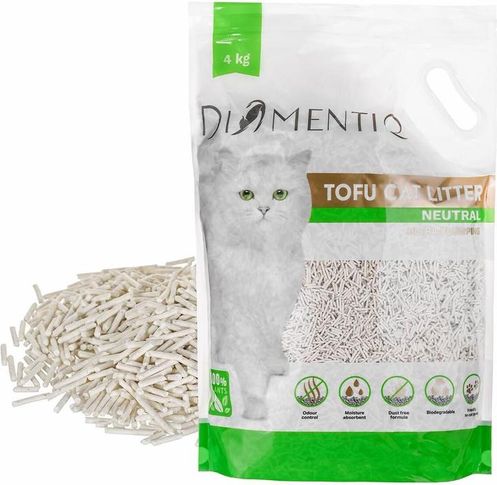 Produktbild Diamentiq Żwirek Tofu zbrylający 4 kg NATURALNY (Klumpend, Nicht staubend, Antibakteriell, 4 kg)