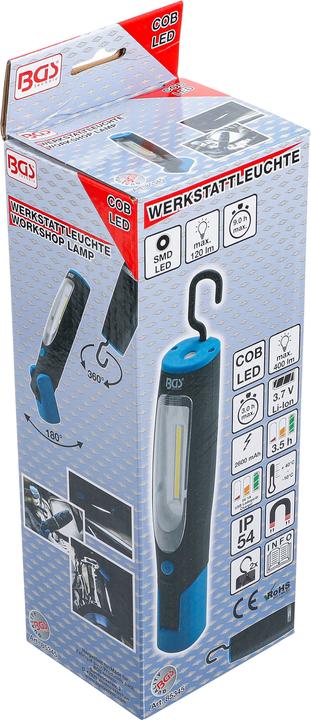 Actual product image BGS COB LED Workshop Lamp with Magnet and Hook (400 lm)