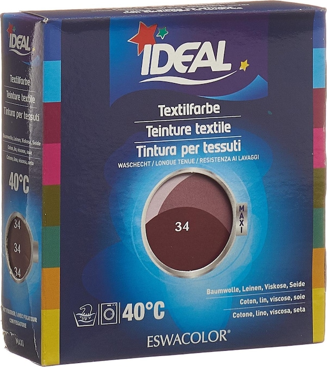 Ideal / Eswacolor Colorant textile (34 Cycles de lavage, Liquide, Poudre)