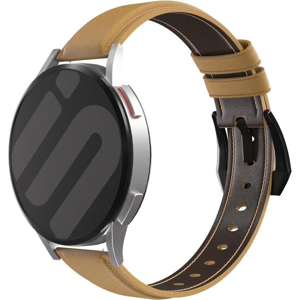 Strap-it Lederband (22 mm, Leder, Watch 3), Uhrenarmband, Braun
