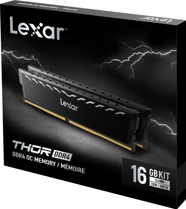 Immagine prodotto Lexar Memoria DDR4 THOR OC (2*)/3600 nero (2 x 8GB, 3600 MHz, DDR4-RAM, U-DIMM)