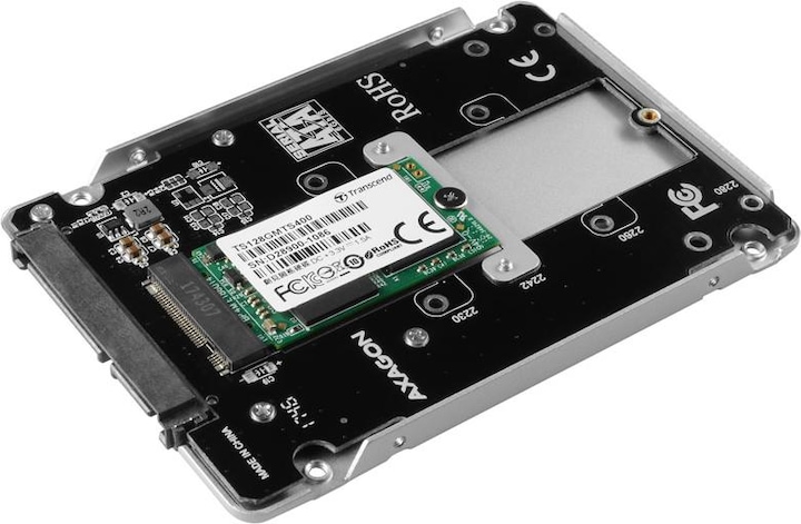 Actual product image Axagon RSS-M2SD Enclosure for M.2 SATA SSDs up to 2280 - Aluminium (M.2 2280)