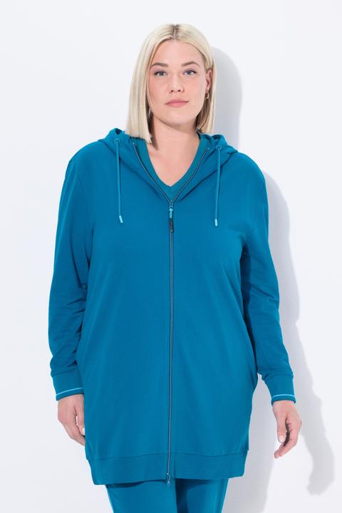 Actual product image Ulla Popken Contrast Piping Zip-Up Hoodie (46, 48)