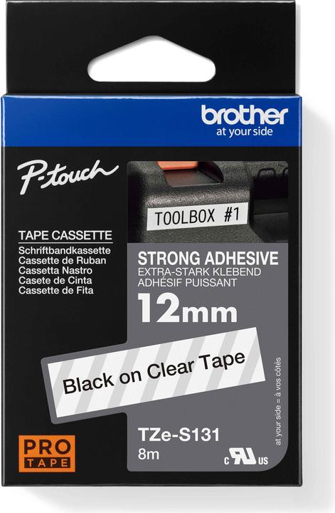 Actual product image Brother TZe-S131 (1.20 cm, Transparent, Black)