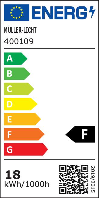 Energy Label Müller Licht LED tube G13 1700lm 18 Watt neutral white (G13, 18 W, 1700 lm, 1 x, F)