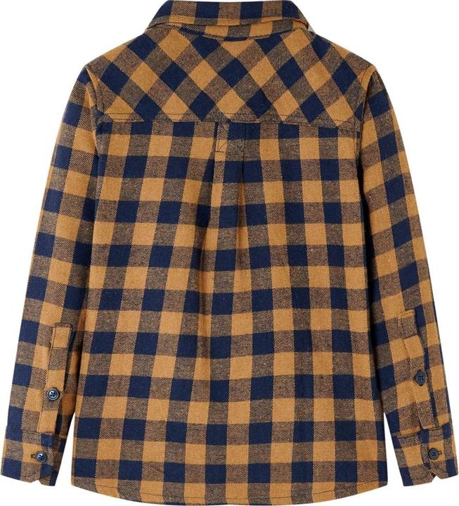 Immagine prodotto vidaXL Camicia da bambino con motivo a quadri cognac e blu 104,Materiale: 80 (104)