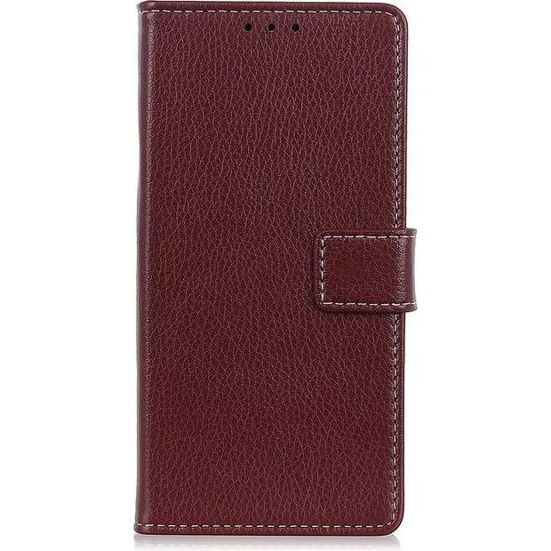 MU Classic Litchi Leder Bookcover II Series (Honor 20 Lite), Smartphone Hülle, Braun