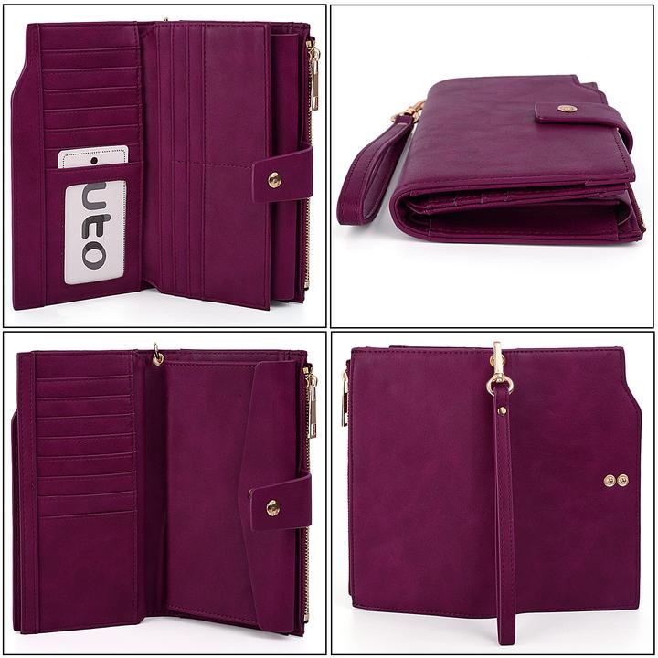 Produktbild Only-Bags.Store Brieftasche RFID-Blockierung Grosse Kapazität Vegan Leder Clutch Wallet 21 Card Slots Holder