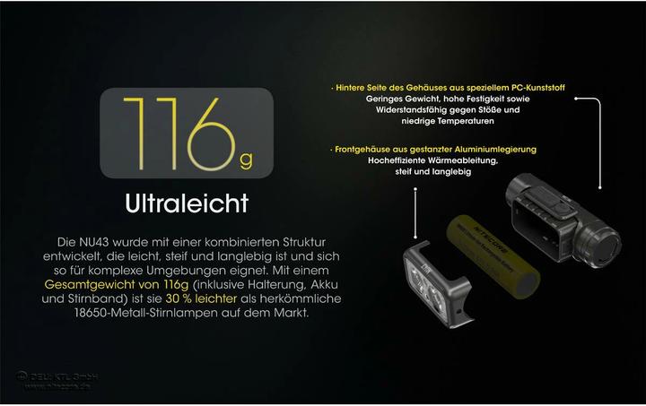 Image du produit Nitecore NU43 Noir, Jaune Lampe de poche frontale LED (1400 lm)
