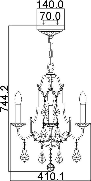 Image du produit Elstead Lighting Valentina Lustre E14 4 branches Bronze oxydé (41 cm)