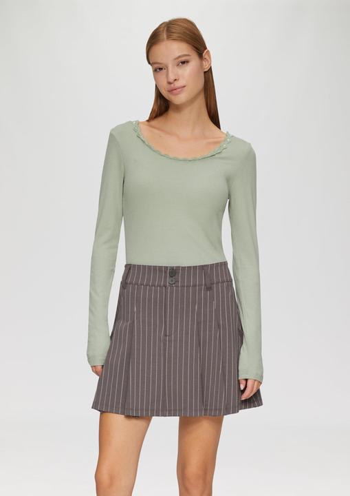 Produktbild S.Oliver T-Shirt Rippshirt aus Viskosemix mit Spitzendetail (XL)