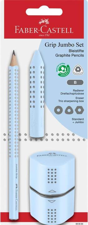 Faber-Castell Schreibset 3-tlg. Jumbo Grip sky blue (B, 1 x)