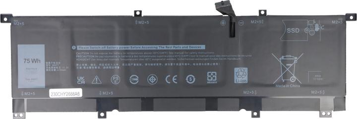 AccuCell Akku passend für Dell XPS 15 9575, 8N0T7, Li-Polymer, 11,4V, 6254mAh, 75,0Wh (6 cabines, 6254 mAh)